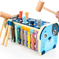 Miniatyrbild 1 av 6: Trähammare Pounding Toy för 12+ månader barn, leksak med hammarbänk