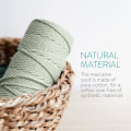 Miniatyrbild 2 av 5: 3 färger Macrame Garn, Macrame Rep 3mm X 100m Naturlig Macrame Co