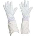 Miniatyrbillede 3 af 4: Premium Gedde-læder Biavl Handske med Hvid Ventilation Lang Canvas Ærme med Elastisk Manschet (XL) XL