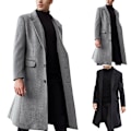 Miniatyrbilde 2 av 5: Herrejakke lang trenchcoat herre Trenchcoat enkeltspent grå Grey M