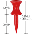 Pikkukuva 3 / 4: Punaiset muoviset golftiit 32 mm 100 kpl pienet linnat golftiit 1 1/4 tuumaa