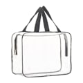 Miniatyrbillede 9 af 10: Gennemsigtige Toilettasker, 2 stk Store Opbevaringsmakeuptasker Vandafvisende Transparent Kosmetikposer