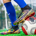 Miniatyrbillede 4 af 5: Mænds Atletiske Udendørs Indendørs Komfortable Fodboldsko Drenge Fodbold Studerede Sneakers Sko Høj Greb Sort black EU39