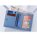 Miniatyrbild 3 av 5: Dam plånböcker liten bifold läder ficka plånbok damer mini kort plånbok (blå)
