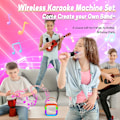Miniatyrbilde 4 av 7: Karaokemaskin med 2 mikrofoner, for jenter leker 3-15 år gamle jenter gaver barn mikrofon leker for jenter bursdagsgaver mikrofon pink