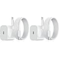 Miniatyrbild 1 av 3: 2-pack - Laddare för iPhone Adapter+Kabel 20W USB-C Snabbladdare Vit one size
