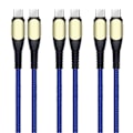 Miniatyrbillede 1 af 4: Pakke med 3 60W Hurtig USB-C til USB-C Kabel til iPhone 16, iPhone 16 Plus, iPhone 16 Pro, iPhone 15, 15 Pro - Forstærket Nylon 1M Blå