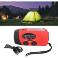 Miniatyrbillede 5 af 5: Vevradio med Solceller, Lommelygte og 2000mAh Powerbank rød SOS (grøn)
