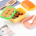 Miniatyrbillede 8 af 10: Madkasse til Børn Drenge Både Runde og Firkantede Former Frokost Rektangulær Burger Lunch Box - With Spoon Rectangle