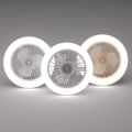 Miniatyrbillede 5 af 5: Ny 30W loftsventilator med lyspære E27 konverterbase med fjernbetjening til soveværelse stue stille 3 hastigheder 3 farver dæmpbar Grey