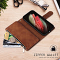 Miniatyrbillede 4 af 5: Kompatibel med Samsung Galaxy A41 Etui Magnetisk Læder Lynlås Cover Etui Til Samsung Galaxy A41 Gul