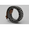 Miniatyrbillede 2 af 4: 41 * 1.3 Tommer Unisex Elastisk Vævet Stræk Bælte Casual Mænd Kvinder Taljebælte med PU Læder Spænde, Sort V black white