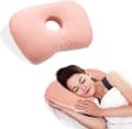 Piercing Öronkudde med Hål - Donut Sidsovare Kudde - Öronvärkslindrande Kudde för CNH Piercings Sidsovande - Svart roze 32 cm x 44 cm