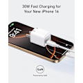 Miniatyrbilde 4 av 6: Lader, USB C GaN Lader 30W, PIQ 3.0 Foldbar PPS Rask Lader for iPhone 16 / 15 og flere serier, Galaxy, iPad, Kompatibel med MagSafe (svart) black