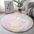 Miniatyrbillede 5 af 5: Rundt Fluffy Rainbow Tæpper til Piger, Farverige Tæpper, Shaggy Cirkel Tæppe til Børn Baby Piger Soveværelse Børneværelse Dekoration (120cm*120cm)