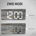 Miniatyrbild 3 av 5: Digital väckarklocka, LED digitalklocka med temperaturvisning, bärbar spegelalarm, bordsklocka, justerbar ljusstyrka