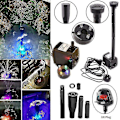 Miniatyrbillede 2 af 5: 600l/t 4 LED Elektrisk Vandpumpe Lille Springvand Udendørs Have Fiskedam [kk] EU Stik EU Plug