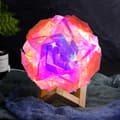 LED sengelampe månelampe USB natlampe børneværelse dekorativ varm bordlampe Laser Agate Pink