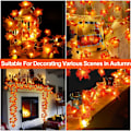 Miniatyrbild 5 av 6: 2-pack Höstdekoration Förstorad Lönnlöv Halloween Höstdekorationer för Hemmet Höstlampor Tjocka Löv Girlander, Totalt 20 fot 40 LED Batteridriven