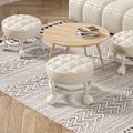Pikkukuva 4 / 7: Matala pyörällinen jakkara 360° yleispyörillä Beige