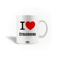 Mugg i keramik - Jag älskar Strasbourg - 30cl - Vit - Diskmaskinskompatibel - Rund