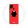 Coque - Samsung - Galaxy A21S - Blød - Rød - Soldatmaske cirkel
