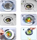 Miniatyrbillede 3 af 5: 2-pak afløbsfilter, rustfrit stål, afløbsfilter, afløbsrist til brusebad, vask, køkkenvask