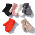 Miniatyrbild 3 av 5: Baby Winter Plus Velvet Vantar Barn Kid Coral Fleec Red