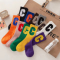 Miniatyrbild 2 av 4: Hot Rea Höst Vinter n Colorful Big C Letter Sports Crew Sock Green