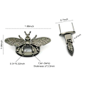 Miniatyrbild 7 av 8: Metal Bee Form Turn Lock Retro Väska Lås Hårdvara Craft Bag Pu Ancient gold