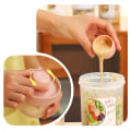 Miniatyrbild 3 av 5: Frukost Havregryn spannmål nötter Yoghurt sallad kopp tätningsbehållare White 560ml