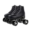 Miniatyrbild 1 av 5: White Black Pu Leather Roller Skates Shoes Patins 2 Line Sliding Inline Quad Skating Sneakers Training 4 Wheels Size 34-45 Black wheel 1 39