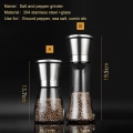 Miniatyrbild 4 av 7: Manual Pepper Grinder With Adjustable Coarse,Mills Salt And Pepper Grinder For Home Kitchen Household Stainless Steel+glass B 2PCS