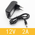 Miniatyrbild 1 av 4: 1PCS 12V2A AC 100V-240V Converter Adapter DC 12V 2A 2000mA Power Supply EU Plug 5.5mm x 2.1-2.5mm for LED CCTV