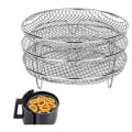 Miniatyrbild 1 av 8: 3st Air Fryer Rack Airfryer Korg Fack Rostfritt stål - Round Silver
