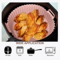Miniatyrbild 3 av 3: Pink Round Silikonskål för Air Fryer 16,5x19,5 cm