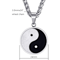 Miniatyrbillede 3 af 5: Yin Yang Taichi vedhæng halskæde i rustfrit stål til mænd, pakke