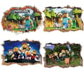 (Set med 4) Creeper Inomhus Väggdekal, Minecraft ren stig - Väggdekal