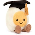 Miniatyrbild 1 av 5: Jellycat Amuseables Kokt Ägg Student Gosedjur, 14 cm - Matplysch - Rolig Examenspresent