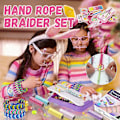 Miniatyrbillede 5 af 5: DIY Håndtov-Flettemaskine Sæt til Børn Forælder-Barn Interaktion Legetøj til Kvinder Piger (FMY) Pink