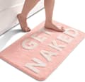 Skridsikker bademåtte 40x60cm Microfiber Blødt bogstavdesign Maskinvaskbart tæppe Pink