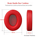 Miniatyrbilde 3 av 5: Reservedeler øreputer hørselvern for Beats Studio 2 3(Rød)