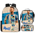 Messi-tryckt ryggsäck, tredelad uppsättning, tecknad ryggsäck 19