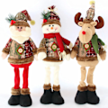 Miniatyrbilde 1 av 4: 3 stk Julepynt Juleleker Rein Snømann Julenissen Stående Dukke Nyttårs Ornament Jul God Jul