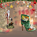Pikkukuva 4 / 5: Jack Skellington Akryyli Ripustuskoriste Setti 6 kpl, Joulukoristeet Halloweeniin ja Jouluun, Painajainen Ennen Joulua Teema (FMY) 6pcs