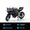 Pikkukuva 1 / 5: 1/12 H2r Ninja 250 Metallilelu Moottoripyörä 1:12 Super Sport Racing Ääni- ja Valosarja Lahja Pojille