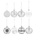 8 st Okrossbara Julkulor Silver Julgransdekorationer 6 cm