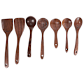 Miniatyrbild 1 av 5: 7-delad Köksredskapssats i Trä, Träsked, Svart Valnöt Träskedar, Stekspade, Visp [dB} Black walnut color