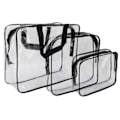 Miniatyrbild 5 av 8: 3 st Toalettväska Transparent Design 3 Storlekar Vattentät Bärbar PVC Material Praktisk Transparent Kosmetikaväska För Resor