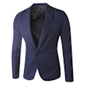 Miniatyrbilde 2 av 3: Herre enkel knapp ensfarget casual business dressjakke marineblå XL størrelse